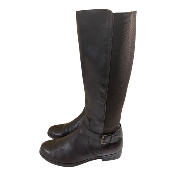 Isaac Mizrahi Live Womens 6.5M Trot Brown Leather Stretch Calf Knee High Boots - Picture 5 of 12